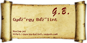 György Bálint névjegykártya